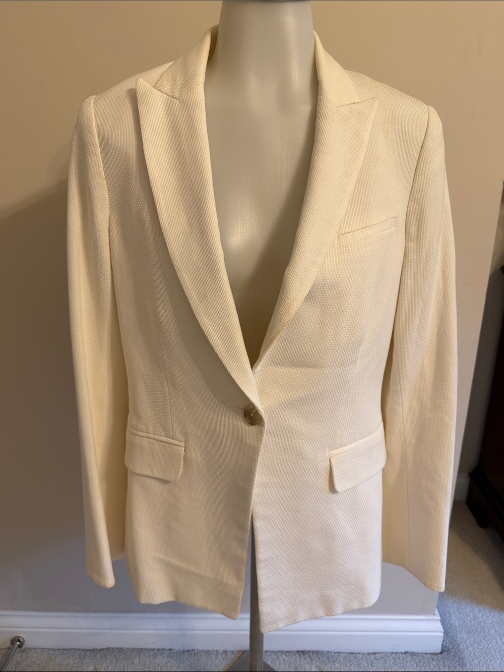 Elegant Cream Veronica Beard Dickey jacket Single-Button Women’s Blazer